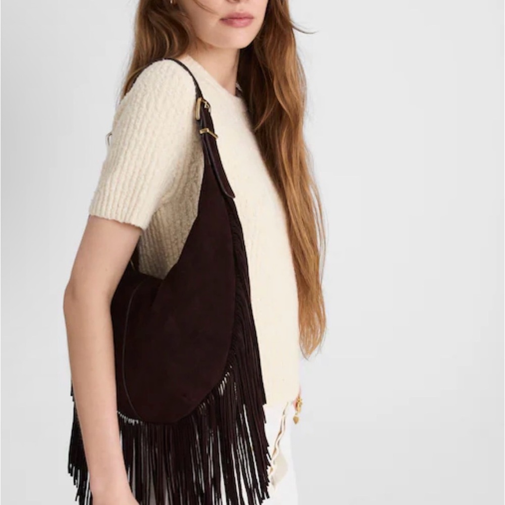 Madewell suede fringe hobo